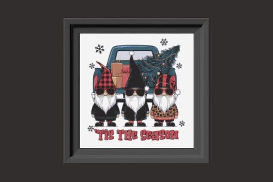 Tis the Season Gnomes Cross stitch pattern