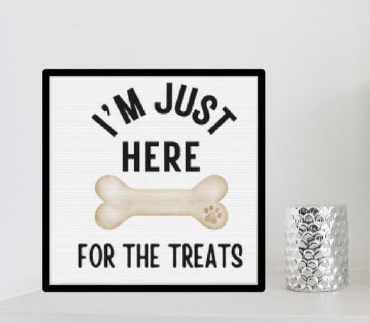 I'm Here for Treats quote Cross stitch pattern