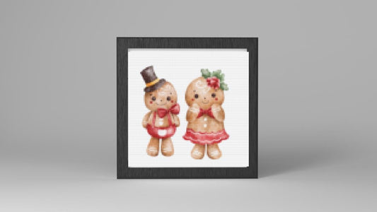 Gingerbread Couple cross stitch pattern