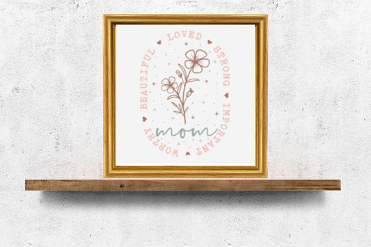 Mom circle cross stitch pattern