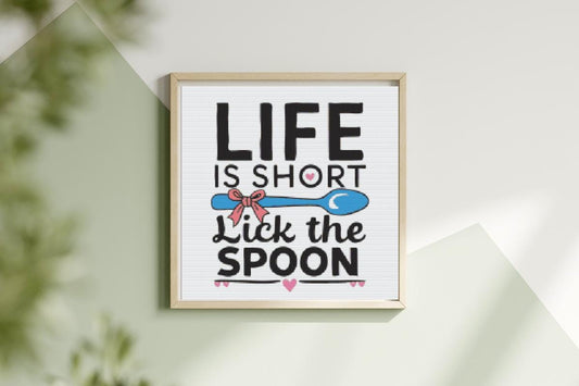 Lick the Spoon Kitchen Cross stitch pattern