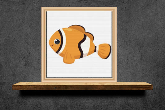 Orange and Black Fish cross stitch pattern