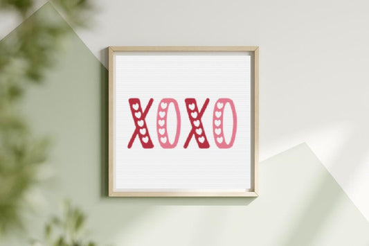 XOXO cross stitch pattern
