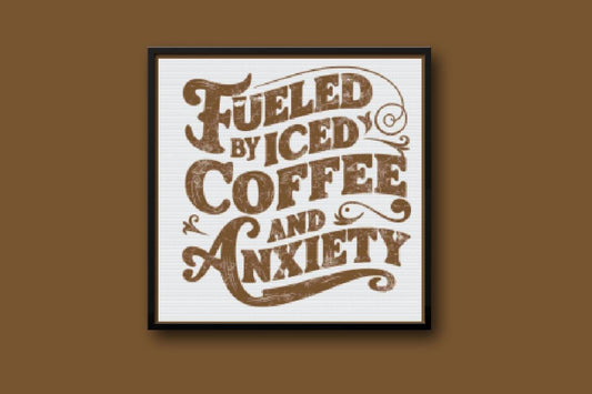 Fueled By Iced Coffee Cross stitch pattern