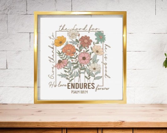 His love endures scripture cross stitch pattern