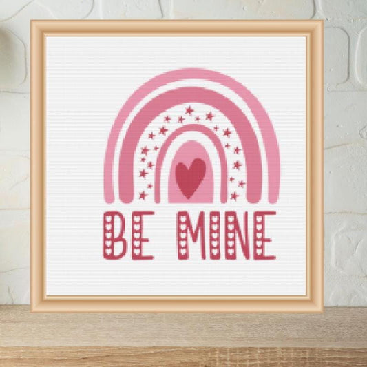 Be Mine rainbow Cross stitch pattern