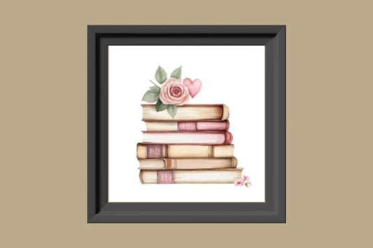 Rose on the book Cross stitch pattern