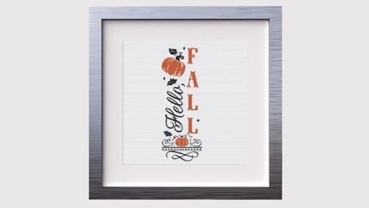Hello Fall cross stitch pattern