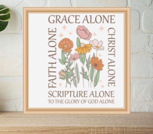 Grace alone Scripture  cross stitch pattern