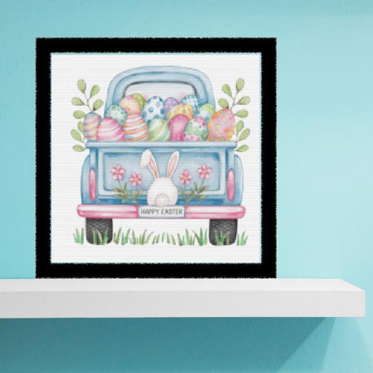 Easter Truck Cross stitch pattern