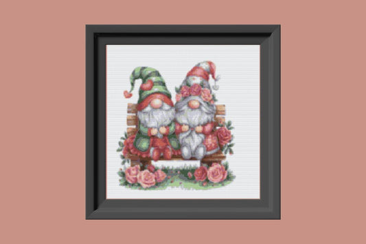 Gnome couple Cross stitch pattern