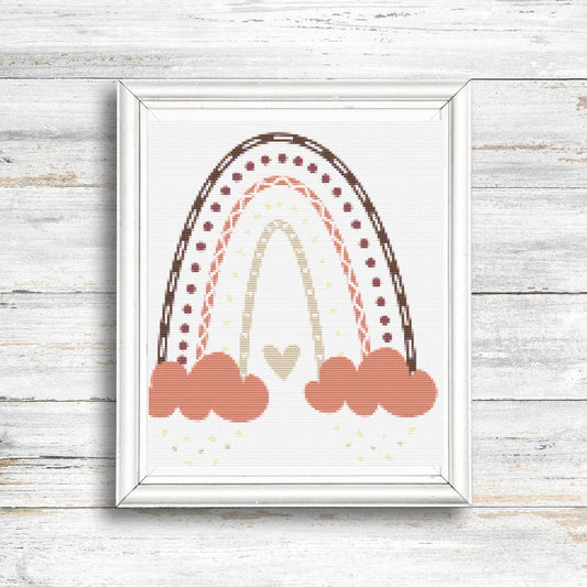 Rainbow Cross Stitch Pattern | Nursery Cross Stitch Pattern