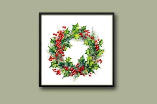 Christmas Wreath cross stitch pattern Berry Wreath