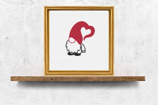 Gnome with Heart stitch pattern
