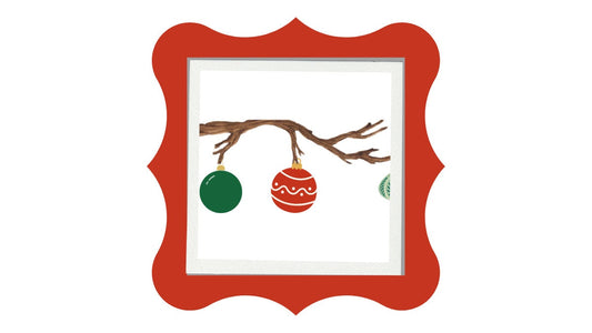 Branch with ornaments cross stitch pattern