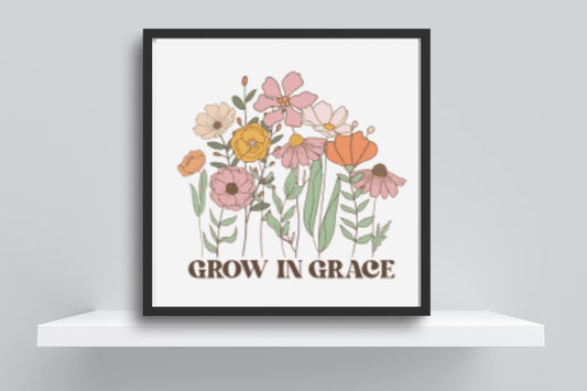Grow in grace scripture cross stitch pattern