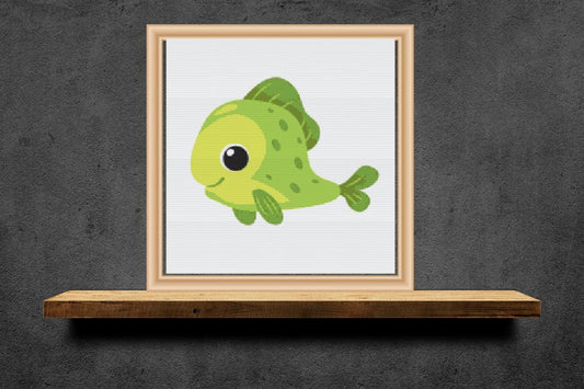 Green Fish cross stitch pattern