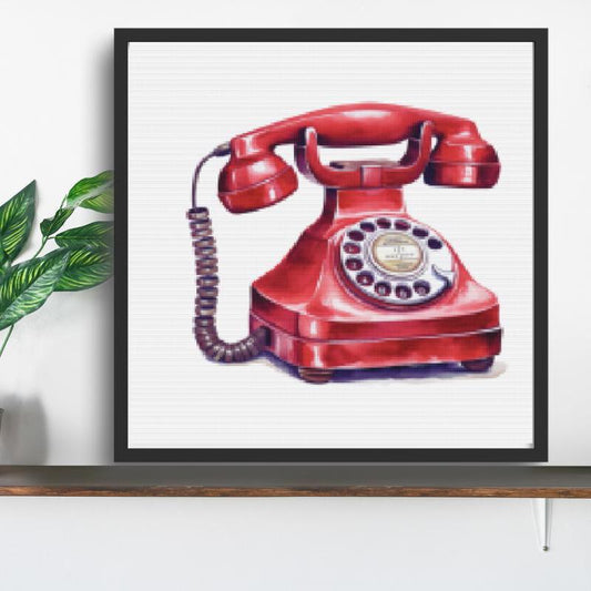vintage telephone Cross stitch pattern
