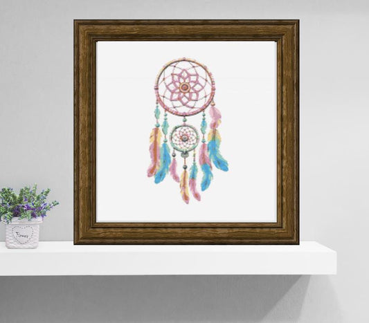 Pink Dream Catcher cross stitch pattern