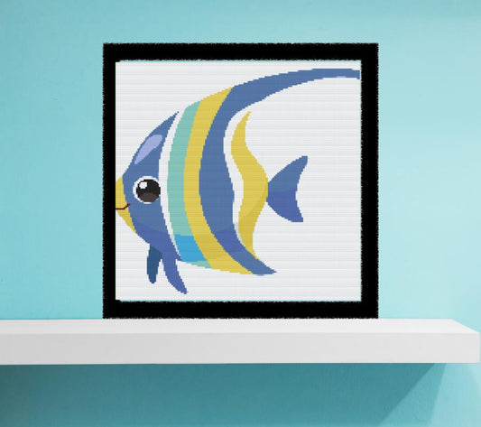 Blue Fish cross stitch pattern