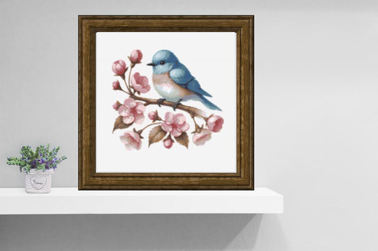 Blue Bird cross stitch pattern