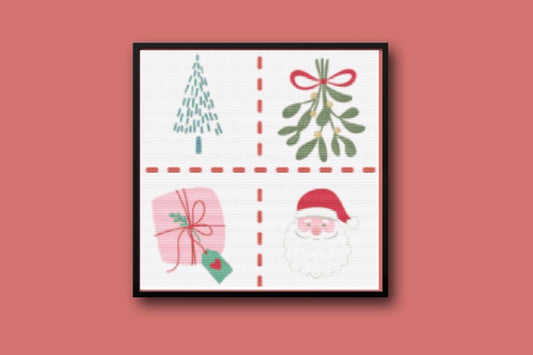 Christmas Sampler with tree Cross stitch pattern