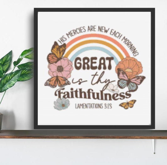 Great is Thy Faithfulness cross stitch pattern