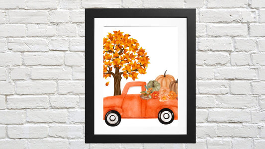 Fall Truck cross stitch pattern