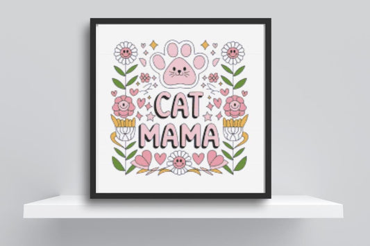 Cat Mama cross stitch pattern