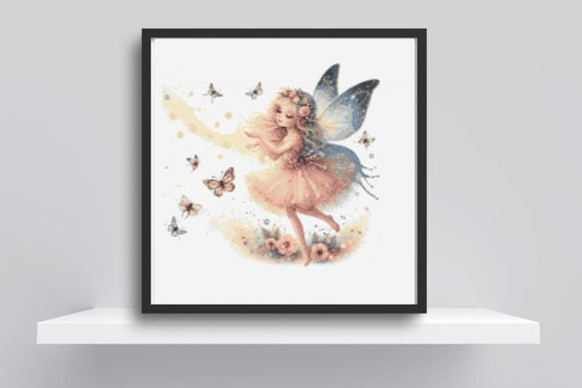 Fairy with Pink Dress cross stitch pattern