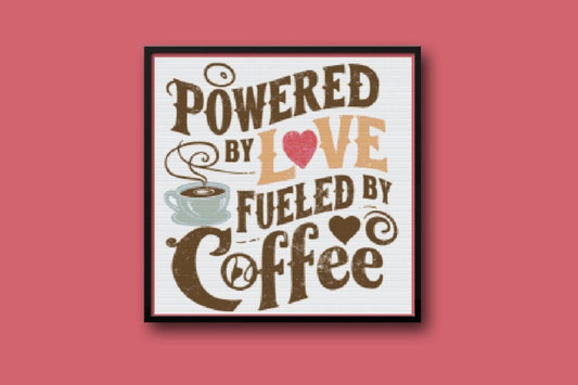 Fueled by Coffee Cross stitch pattern