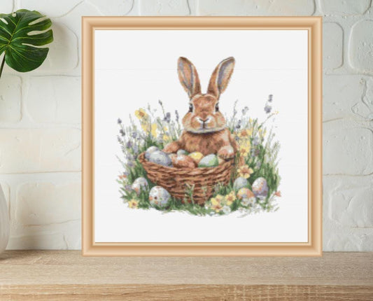 Brown Bunny cross stitch pattern