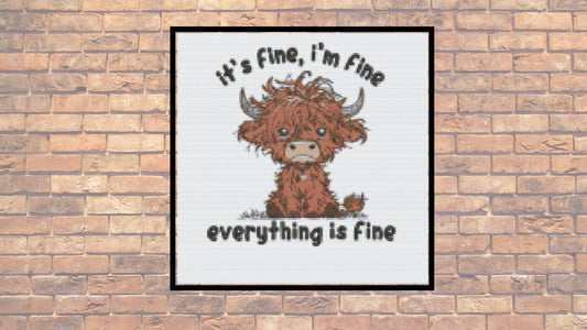 Everything Is Fine cross stitch pattern