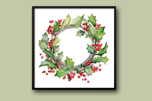 Berry Christmas Wreath cross stitch pattern