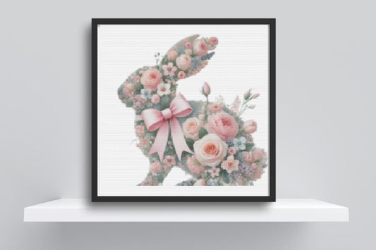 Floral easter bunny stitch pattern