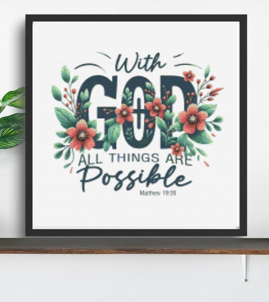 With God All things are possible cross stitch pattern
