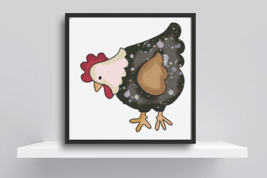 Chicken pecking cross stitch pattern