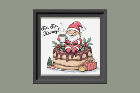 Santa Gnome  Cross stitch pattern