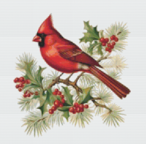 Cardinal Cross Stitch Pattern Christmas