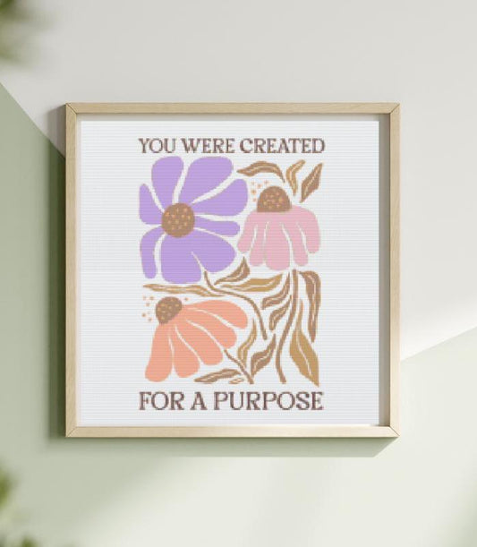 You were created with purpose cross stitch pattern