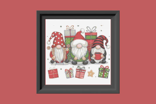 Christmas Gnomes Cross stitch pattern