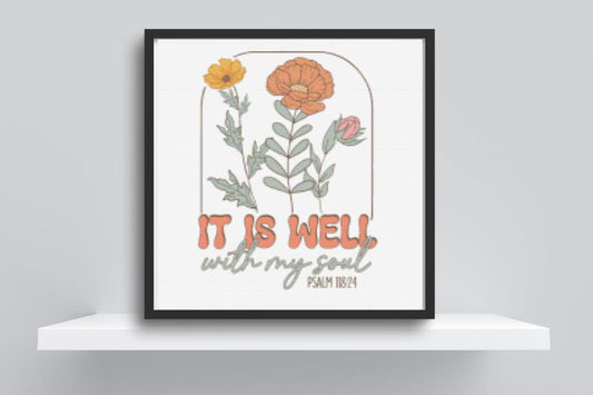 It is well scripture cross stitch pattern