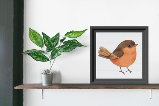Brown bird Cross stitch pattern