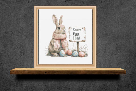 Easter egg hunt cross stitch pattern