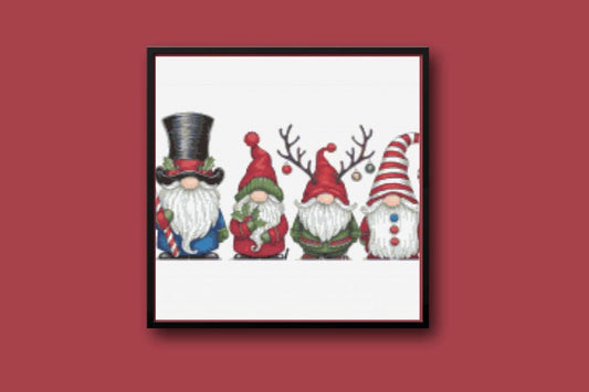 Merry Christmas Gnomes Cross stitch pattern