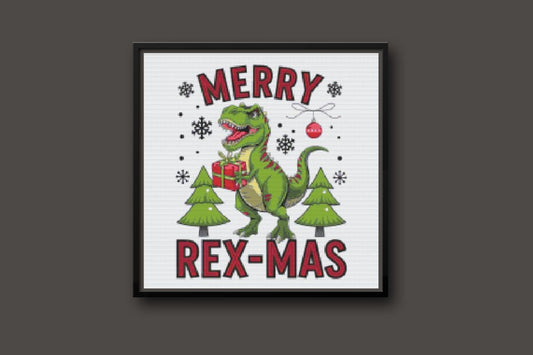 Merry Rex Mas Cross stitch pattern