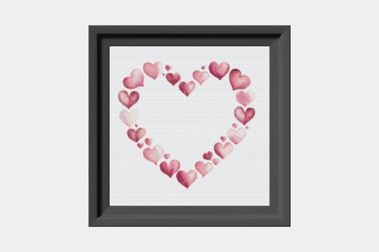 Heart Petals Cross stitch pattern