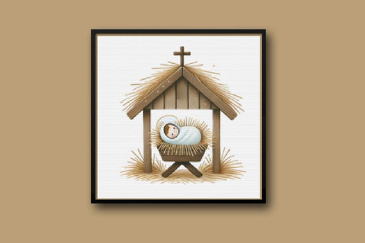 Simple Nativity Cross stitch pattern