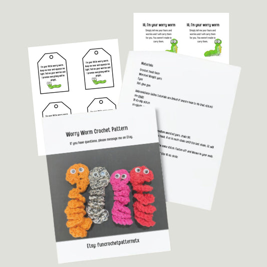 Worry Worm Crochet Pattern + Tags