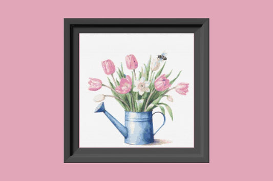 Spring tulips Cross stitch pattern